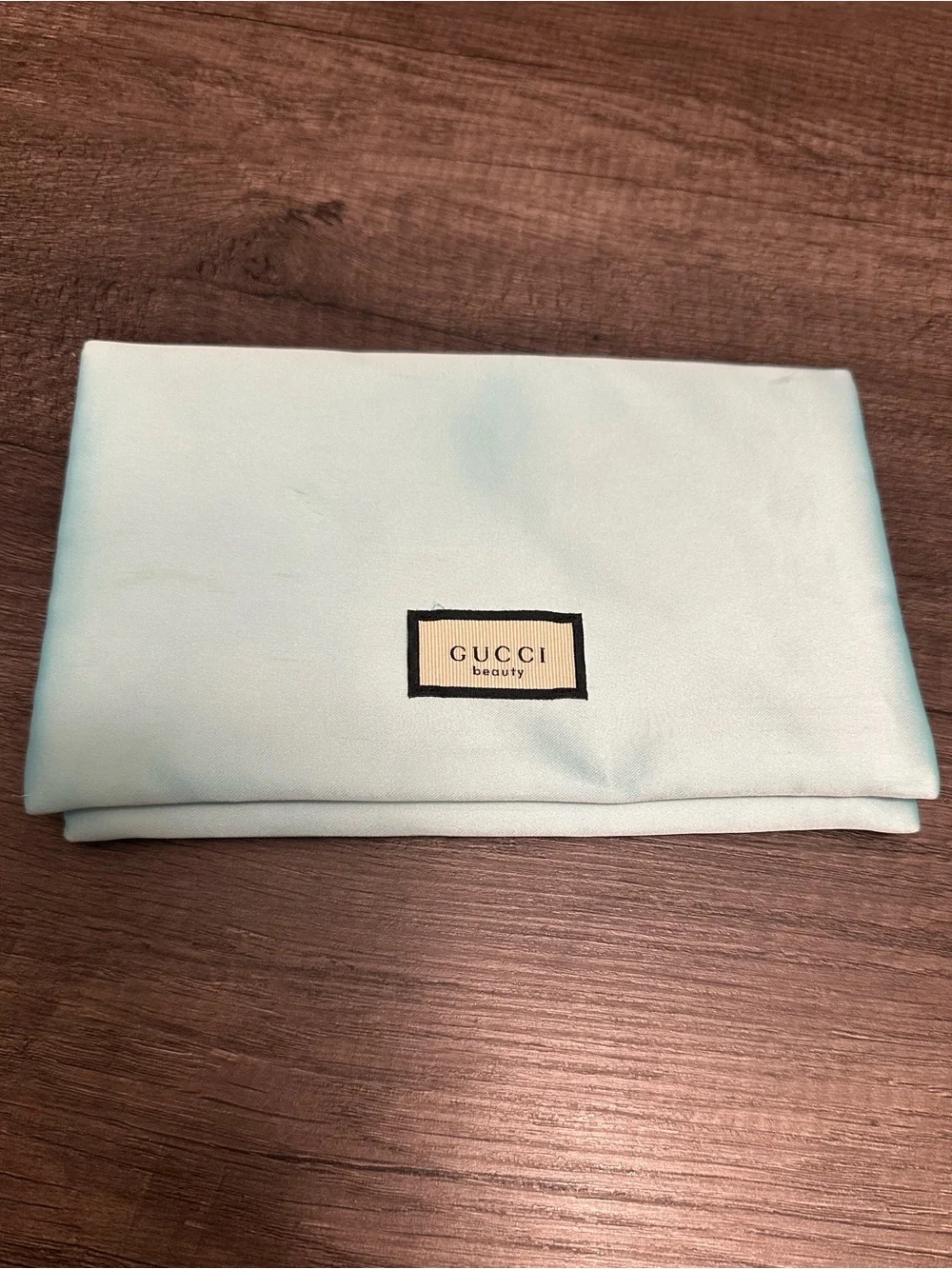 GWP Gucci Beauty Light Blue Satin Cosmetic Pouch